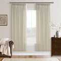 Flax Linen Blend 72 in Curtains Pinch Pleat Semi Sheer - Rustic