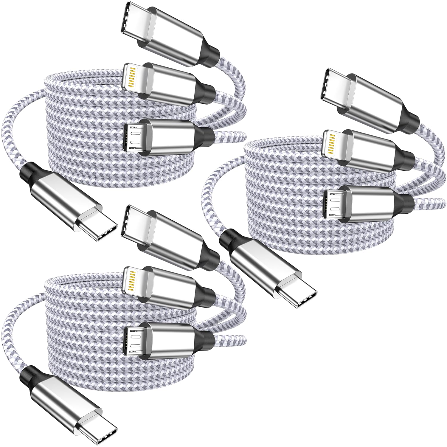Fast Charging Trio: MFi Certified 3-in-1 Cable