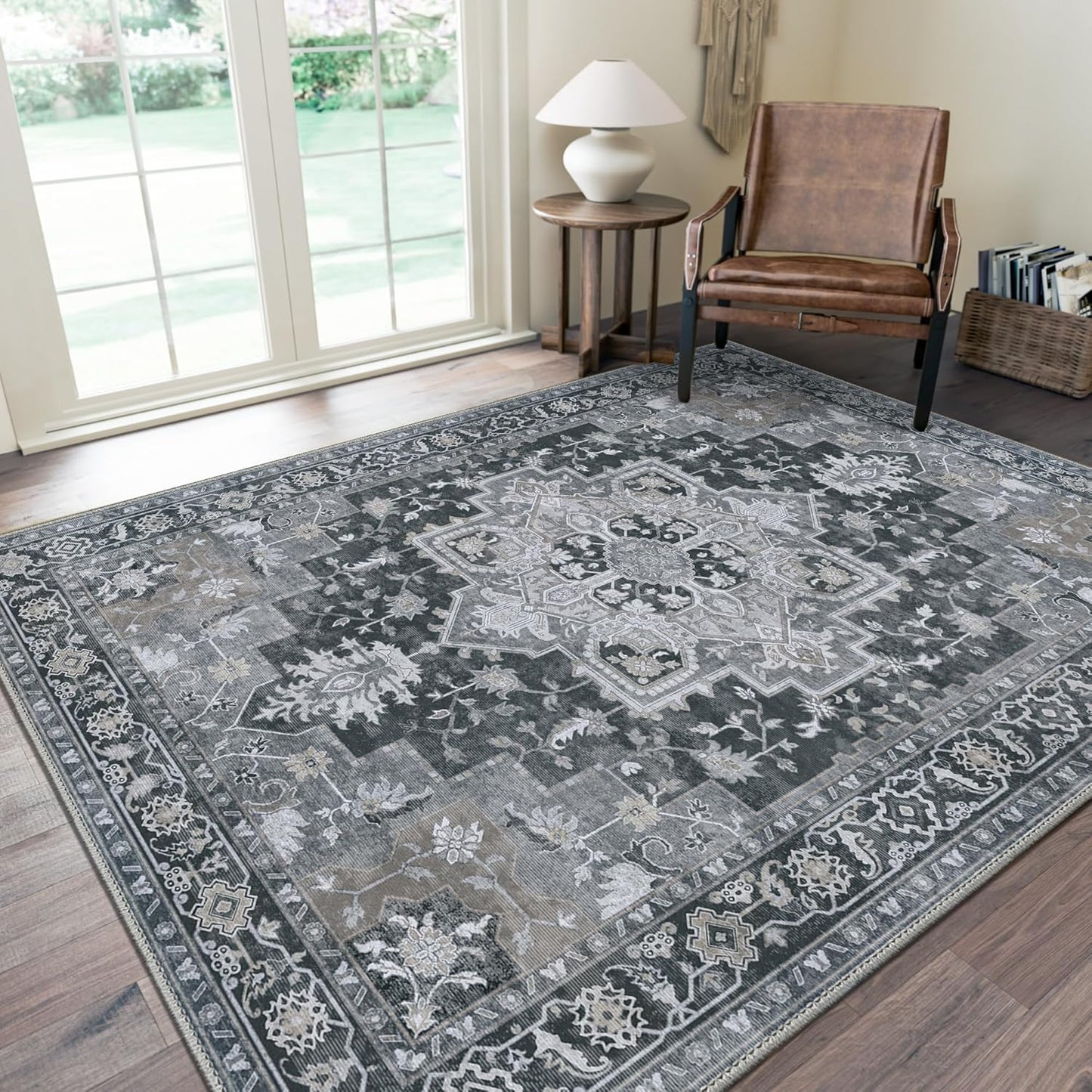 GENIMO 8x10 Area Rugs for Living Room, Vintage Non Slip Rug