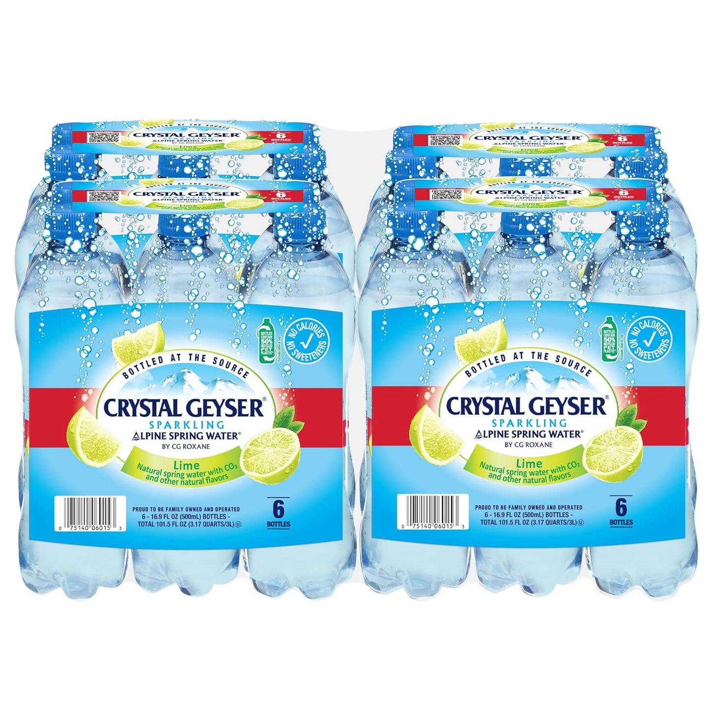 Crystal Geyser Sparkling Lime Spring Water - 24-Pack Bottles