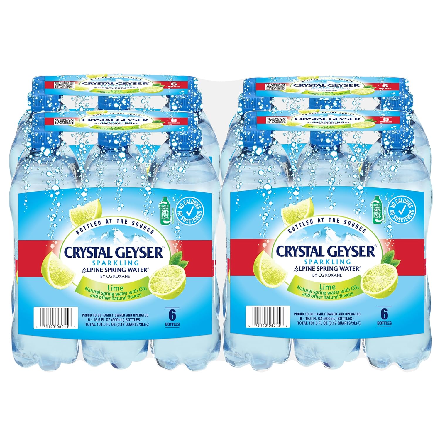 Crystal Geyser Sparkling Lime Spring Water - 24-Pack Bottles
