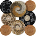 Rustic Woven Wall Basket Set of 8 for Home Decor Charm