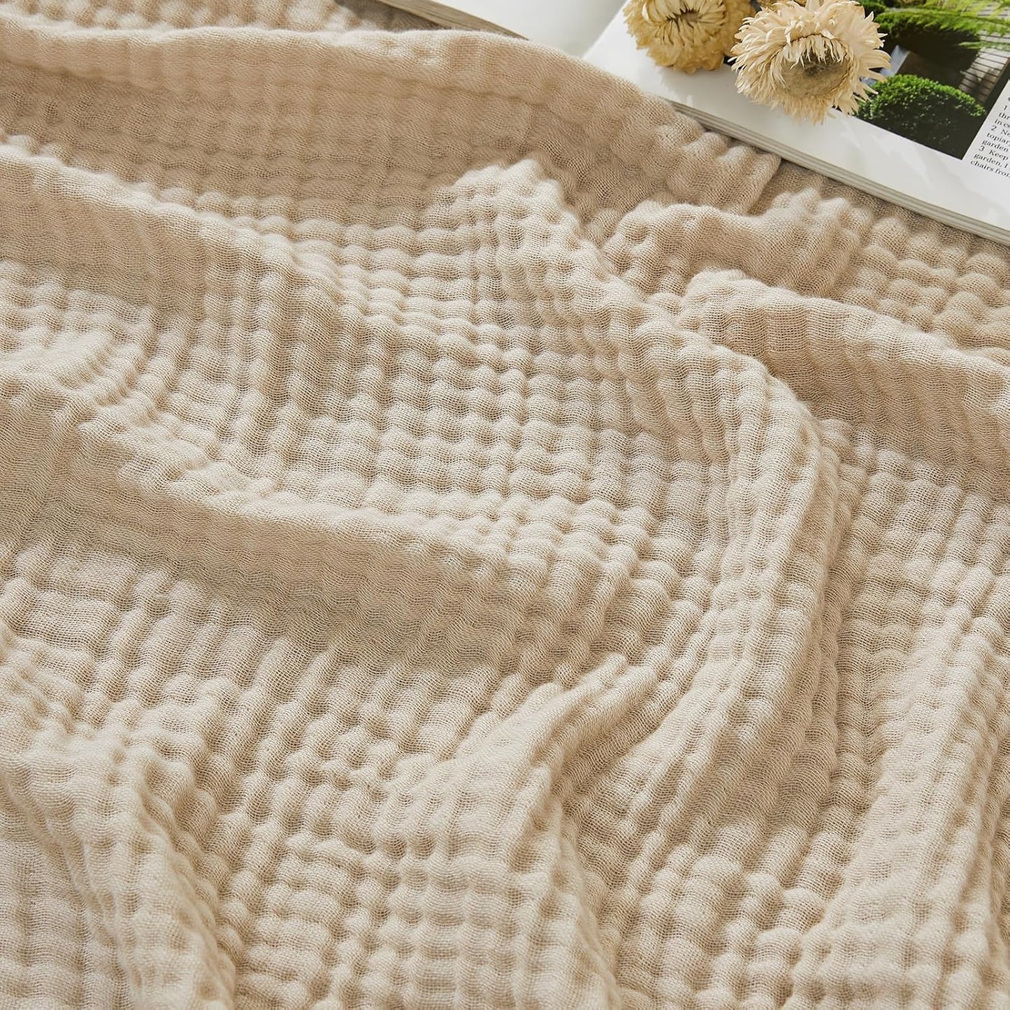 EMME Cotton Muslin Large Throw Blanket for Couch and Bed