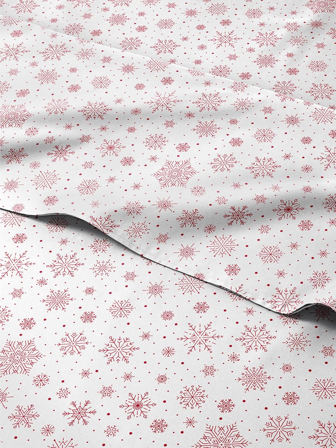 Twin Christmas Red Snowflakes Sheet Set for Festive Holiday Comfort