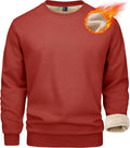 Men's Sherpa Lined Sweatshirt Crewneck - Warm Everyday Fleece Clothing