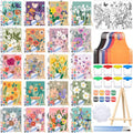 140 Pcs Pre Drawn Canvas Kit for Painting Craft and Fun
