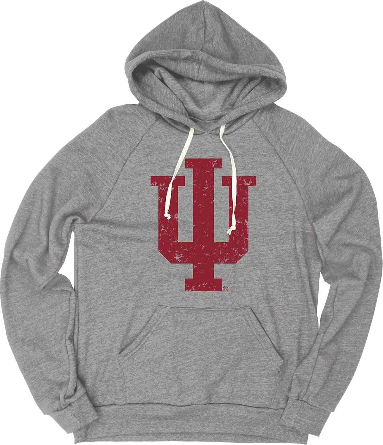 Indiana Hoosiers Men's Tri-Blend Hoodie with Vintage Icon Design