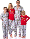 Peanuts Charlie Brown Snoopy Button Sleep Family Christmas Pajama Set