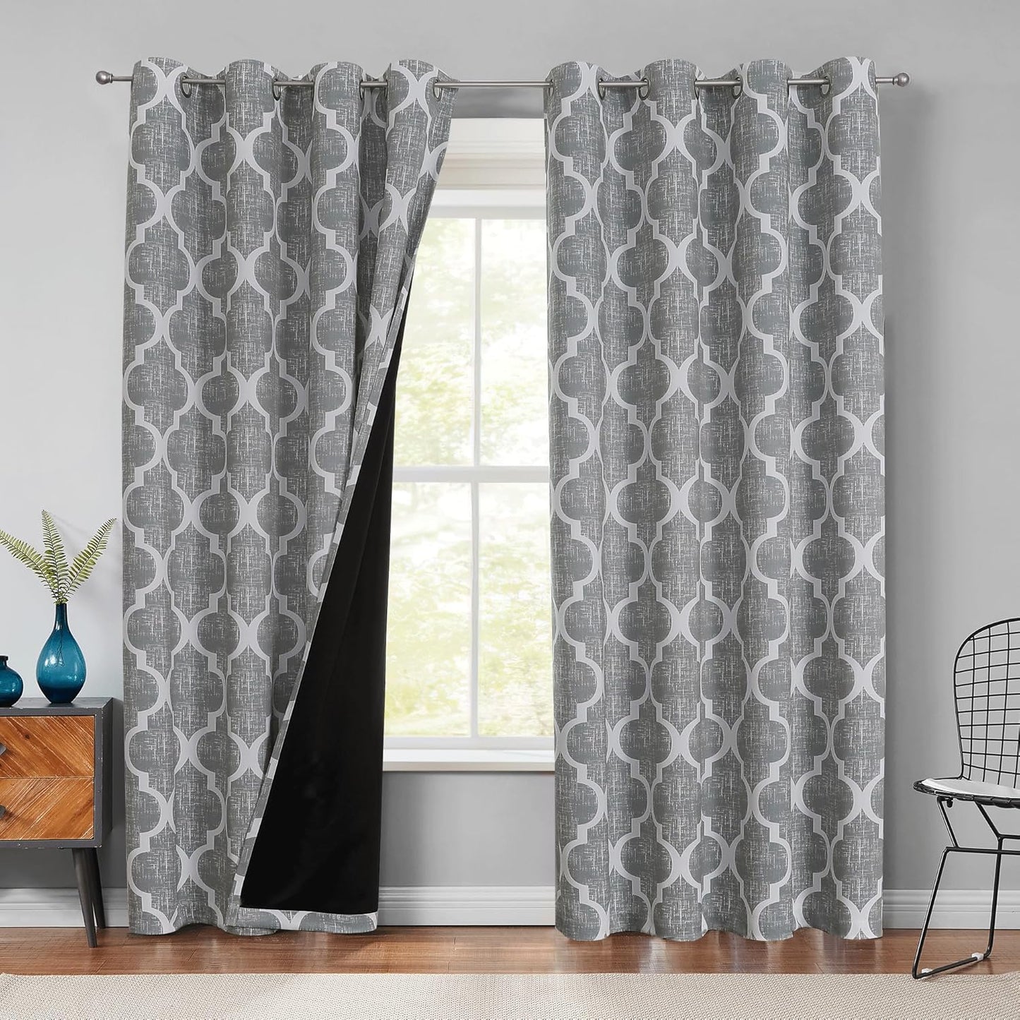 Beauoop 100% Blackout Curtains for Bedroom and Living Room
