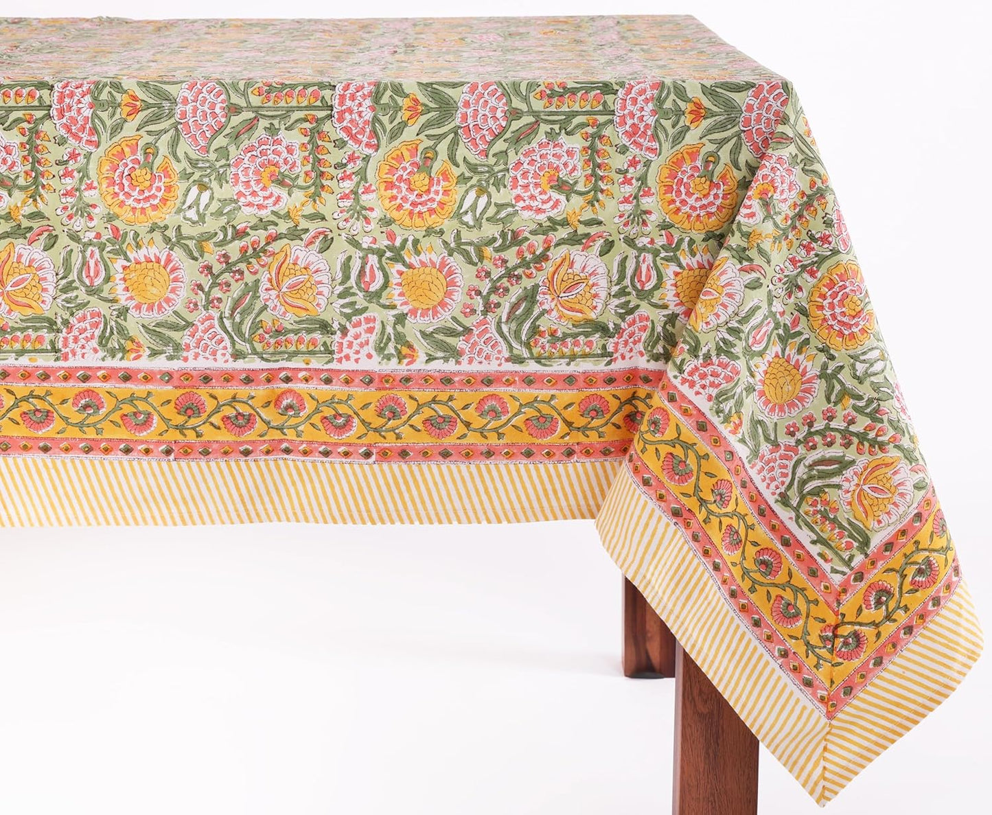 Clover Green 100% Cotton Tablecloth for Elegant Dining Decor