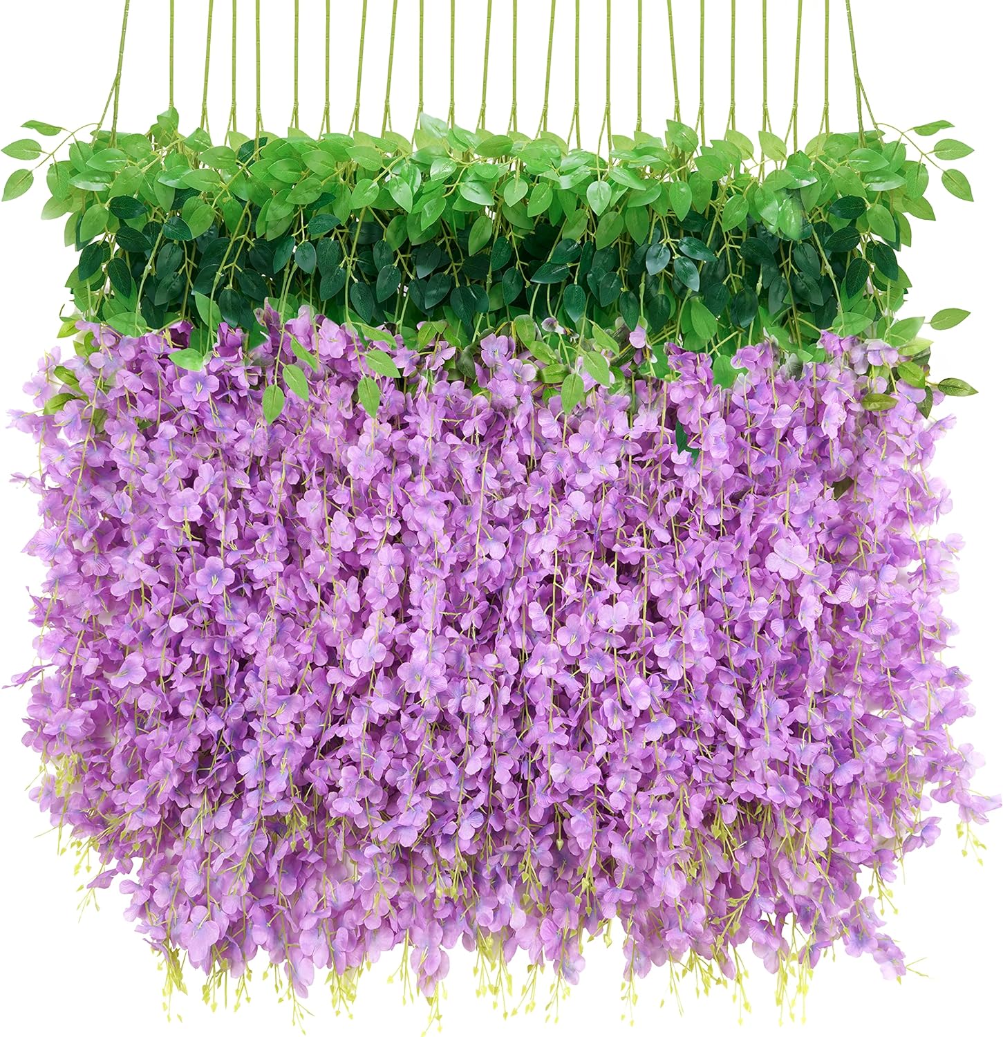 36Pcs Purple Fake Wisteria Hanging Flowers for Stunning Decor