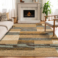 SUPERIOR Indoor Area Rug 7 ft x 9 ft Light Blue-Beige - Modern