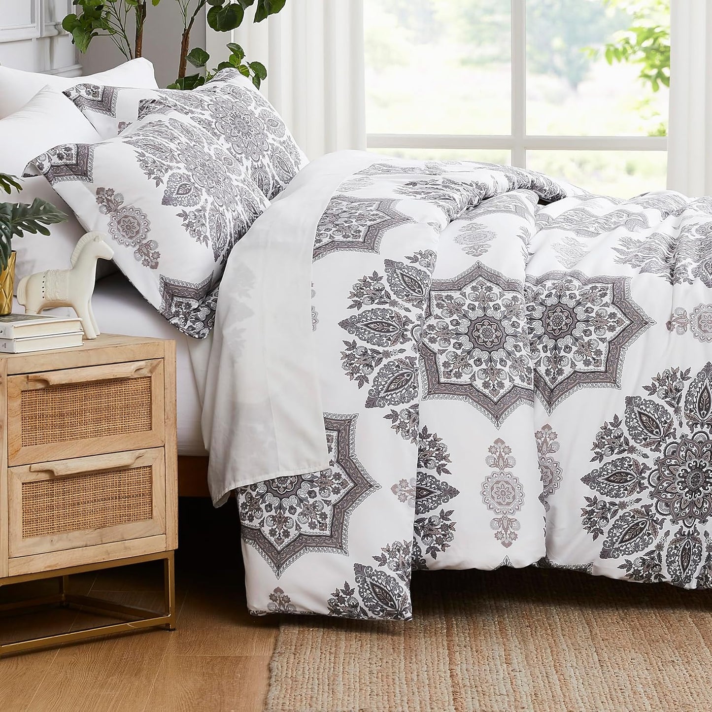 Oversized Comforter Full Size Set for Cozy Boho Bedding