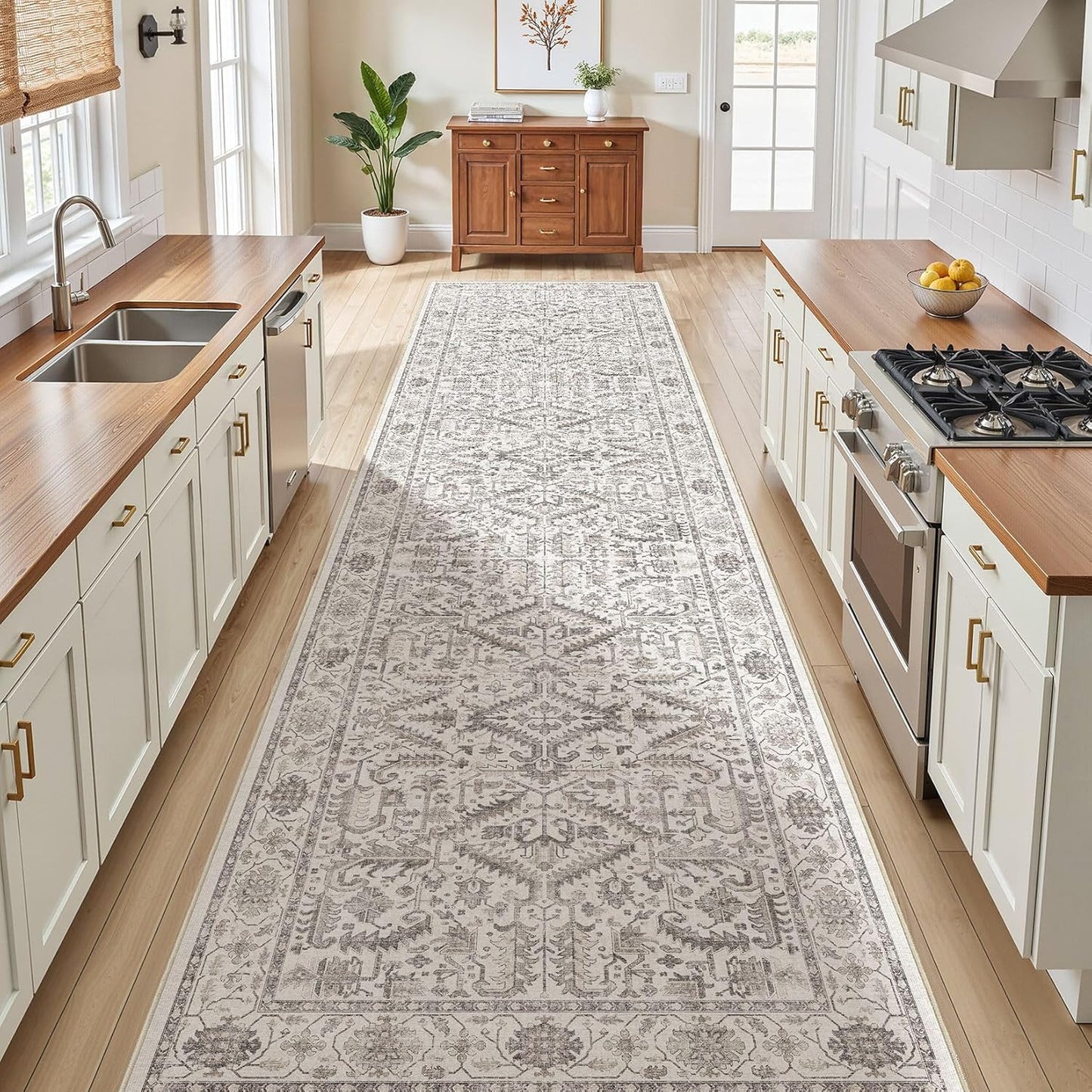 3x12 Washable Hallway Runner Rug for Vintage Home Decor