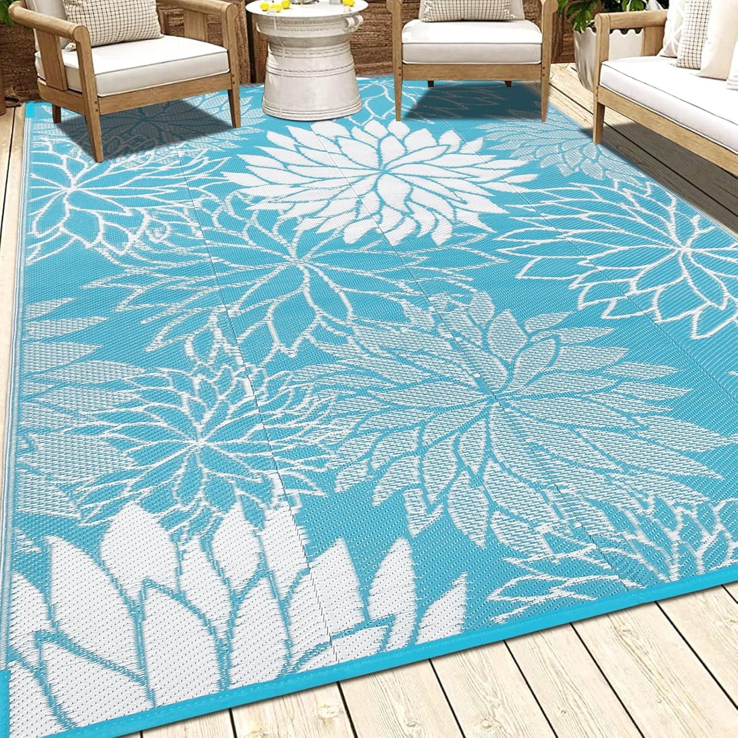 HEBE Outdoor Rug for Patios 6ftx9ft Waterproof Reversible Mat