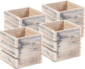 Wood Planter Box Wine Crate Style 5x5 Whitewash - Rustic Centerpiece