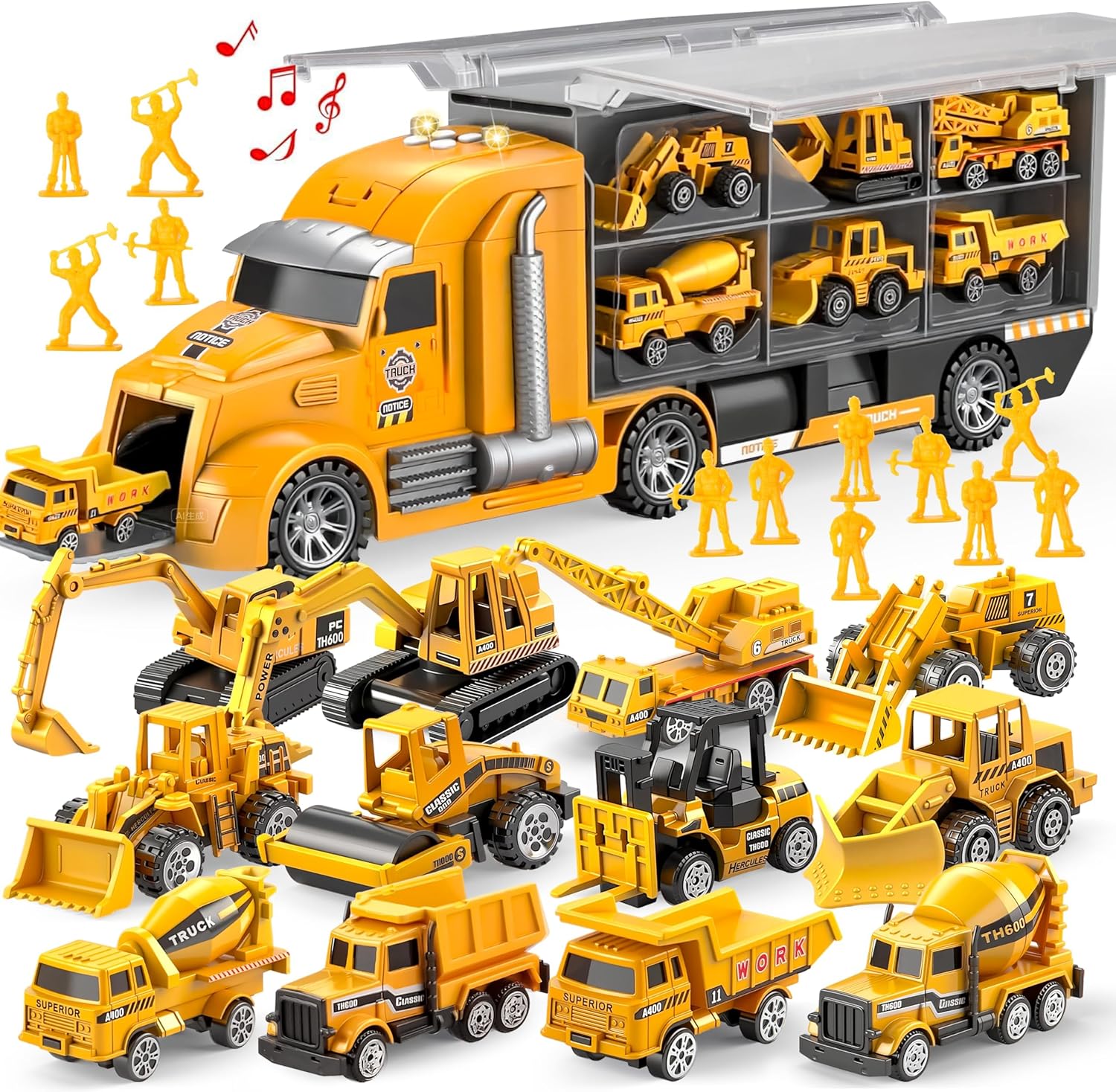 25 in 1 Kids Construction Truck Toy Set for Creative Play