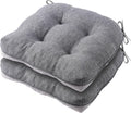 Dark Grey Dining Chair Cushions Set of 2 - Supportive 4in Pads