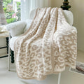 Leopard Throw Blanket Ultra Soft Reversible Knit Throw - Cozy 50x70