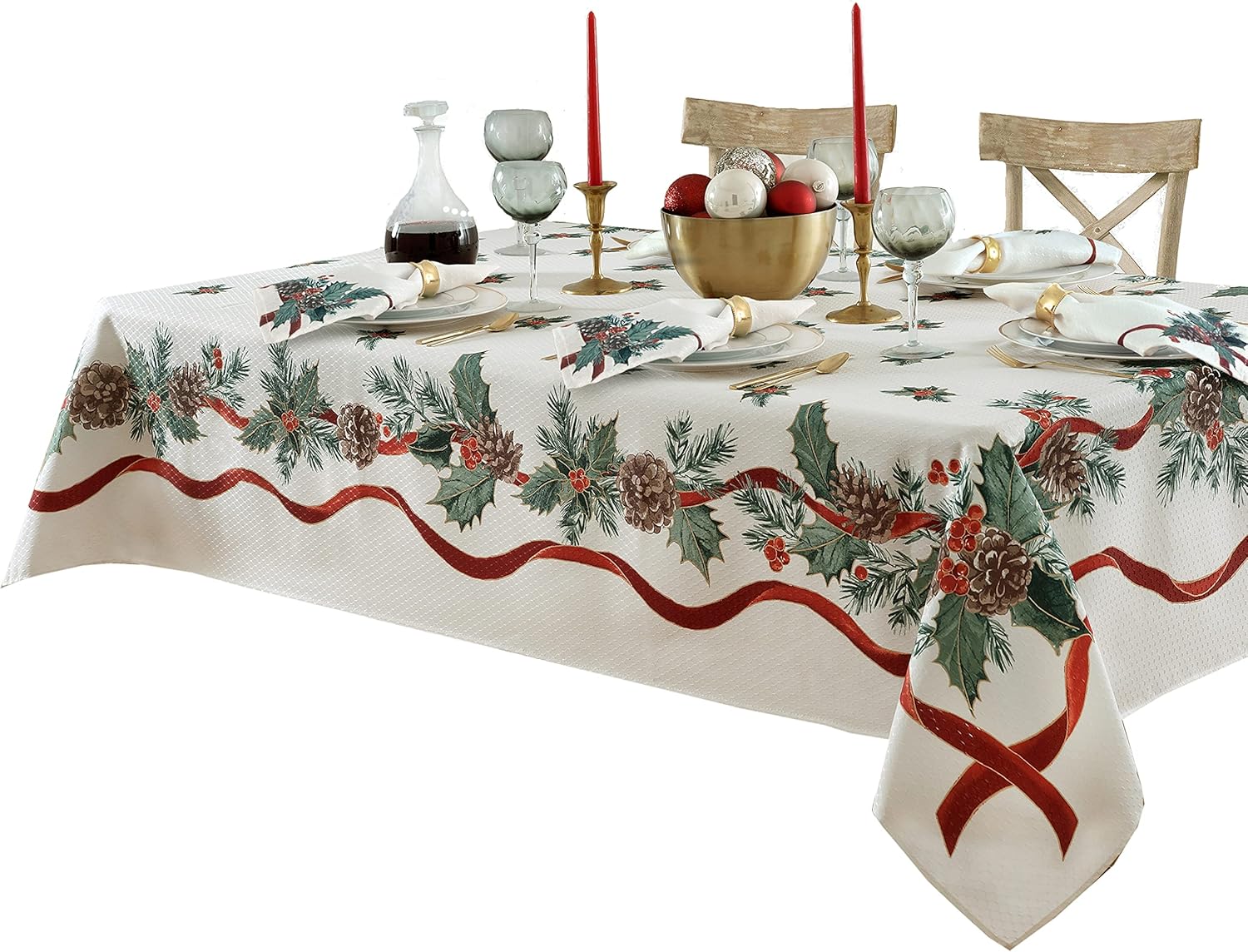 Lintex Evergreen Garland Christmas Tablecloth for Festive Dining