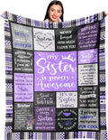 Sister Gifts from Sis Soft Purple Throw Blanket 60 x 50 - Cozy Gift
