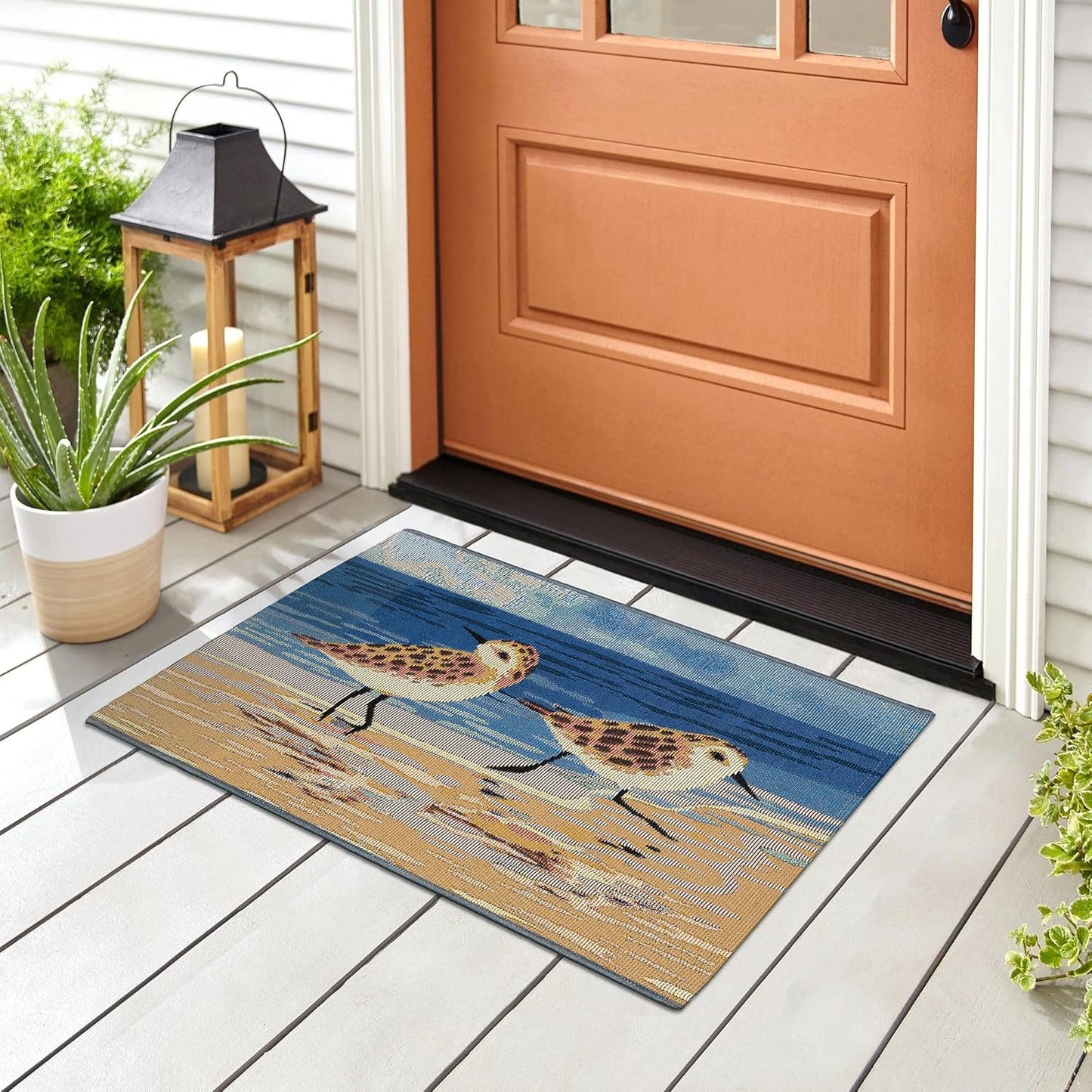 Liora Manne Esencia Indoor/Outdoor Mat with Sandpipers Design