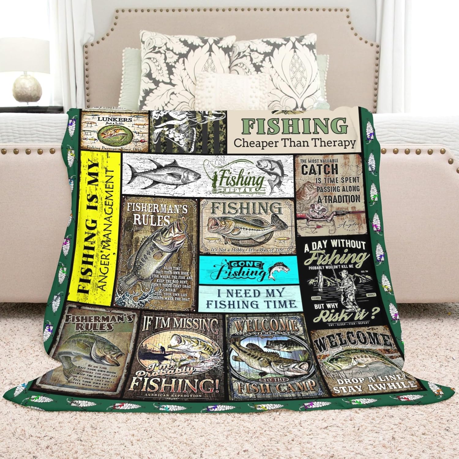 Vintage Fish Blanket: Cozy Gift for Fish Lovers!