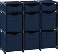 9 Cube Distressed Organizer with Drawers - Navy - Easy Assemble