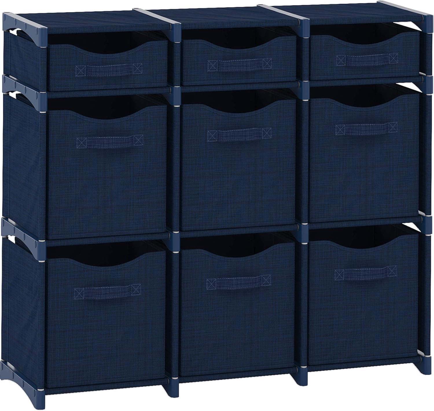 9 Cube Distressed Organizer with Drawers for Kids Rooms