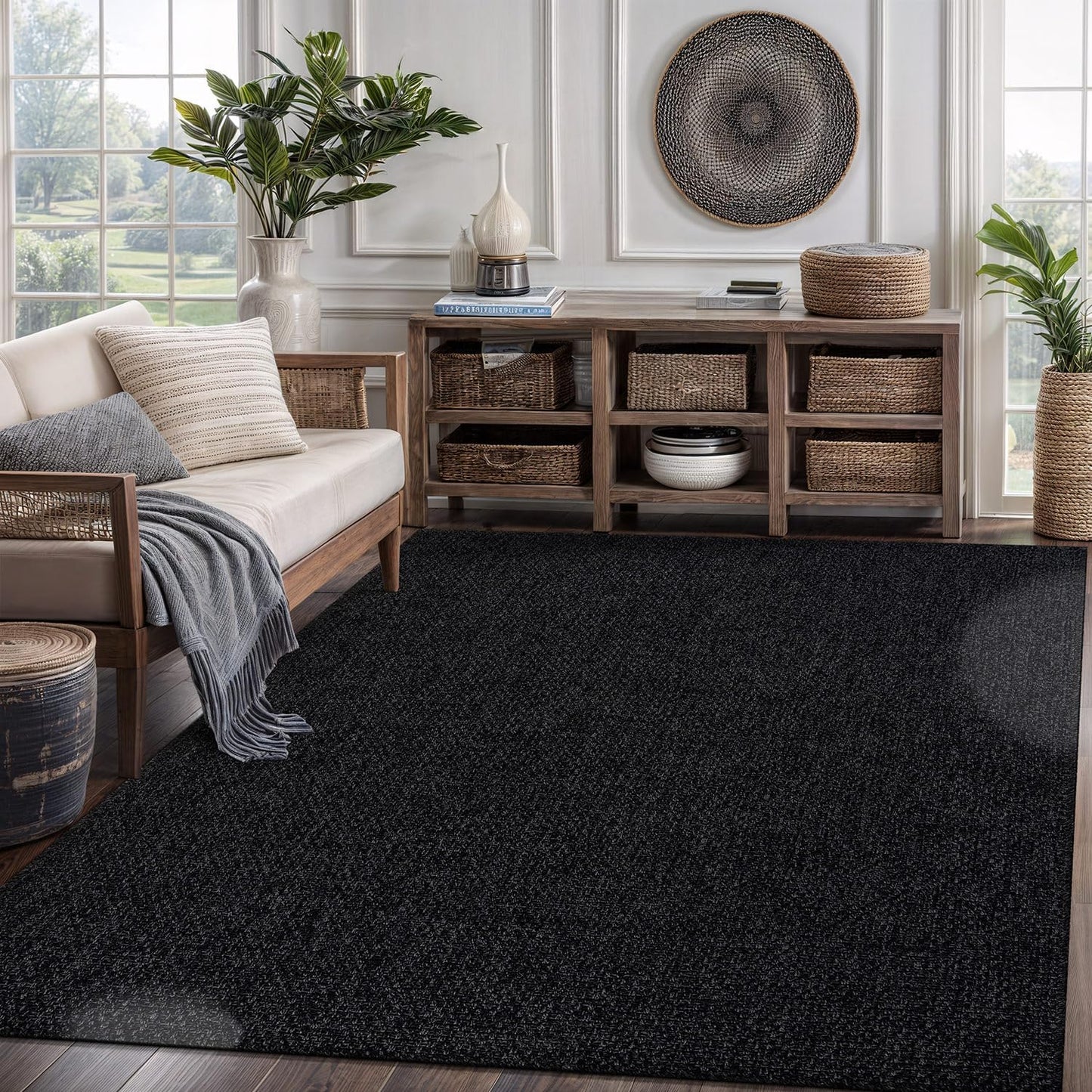 CAMILSON Easy Jute Rug 6x9 for Indoor Outdoor Living Spaces