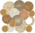 Boho Wall Basket Set 15 Pcs - Handcrafted Seagrass Woven Art