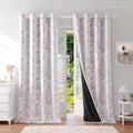 Floral 100% Blackout Curtains 84 in 2 Panels - Dusty Rose Elegance