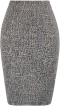 Kate Kasin Womens Knee Length Tweed Pencil Skirt - Slimming Elastic