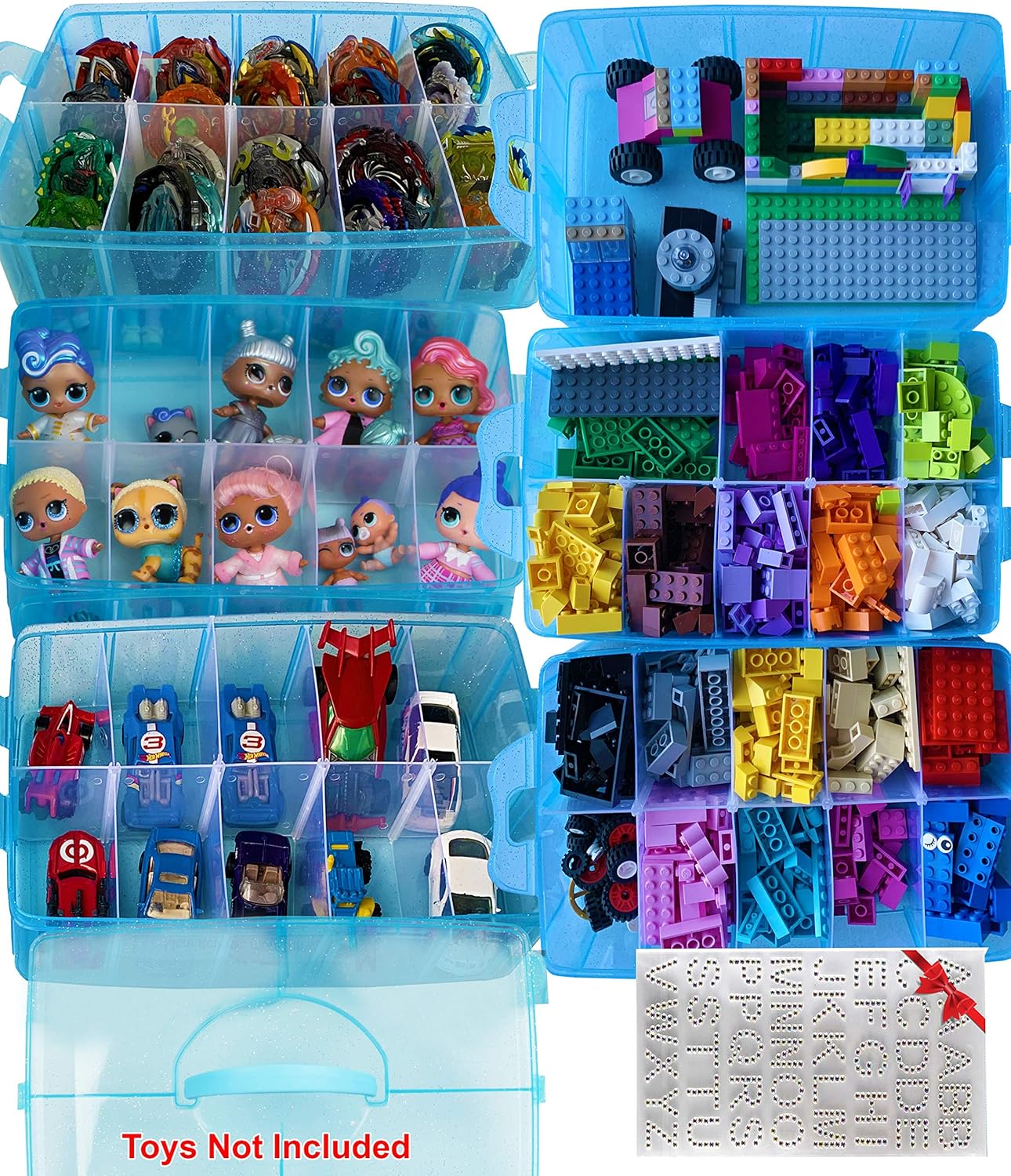 HOME4 No BPA 60 Adjustable Compartments Storage Organizer Case
