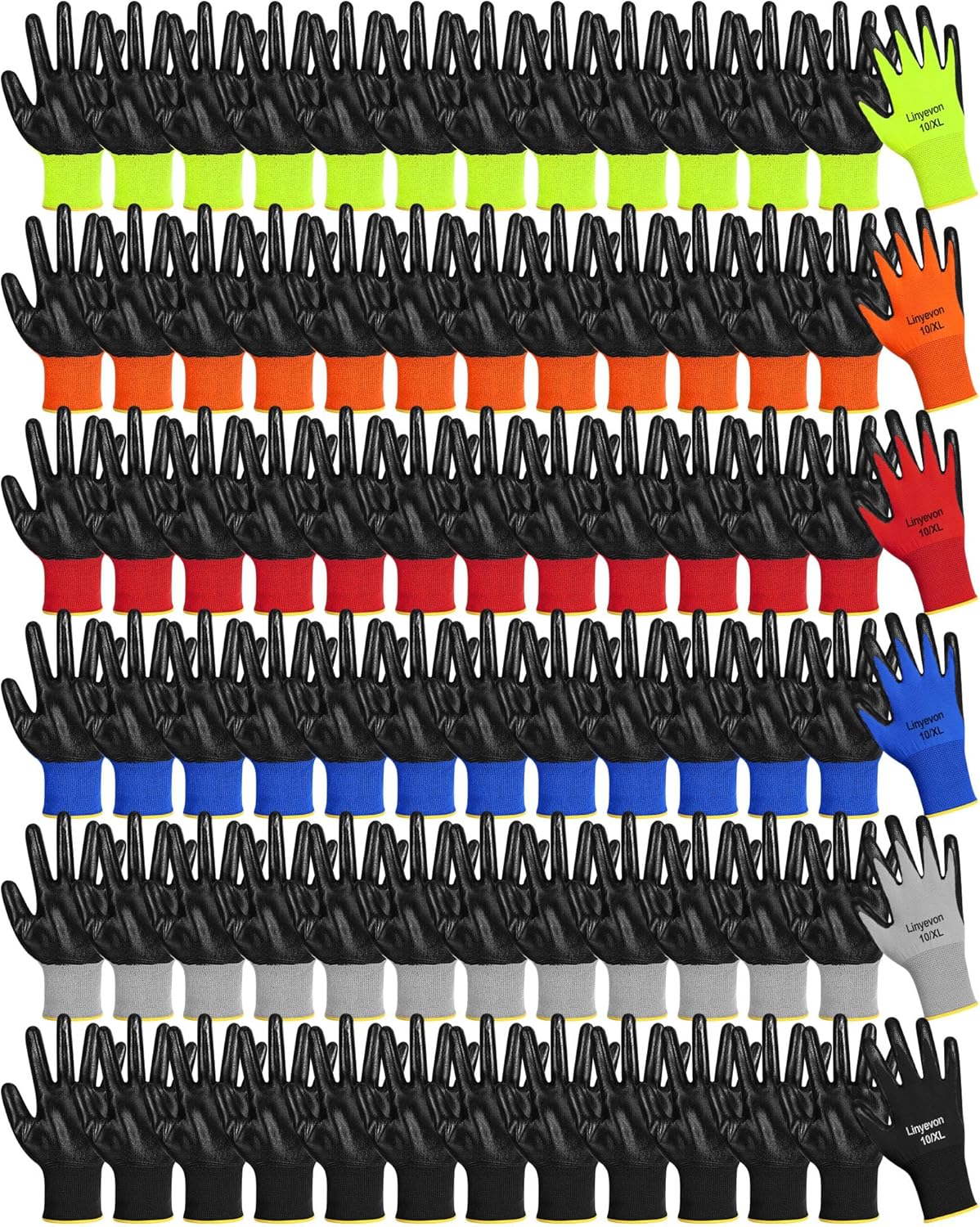 Maxcheck 54 Pairs PU Coated Gloves for Work and Safety Use