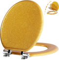 Glitter Toilet Seat Molded Wood Round with Quiet Close Features
