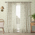 Green Floral Curtains 108 in Long for Living Room - Botanical Linen