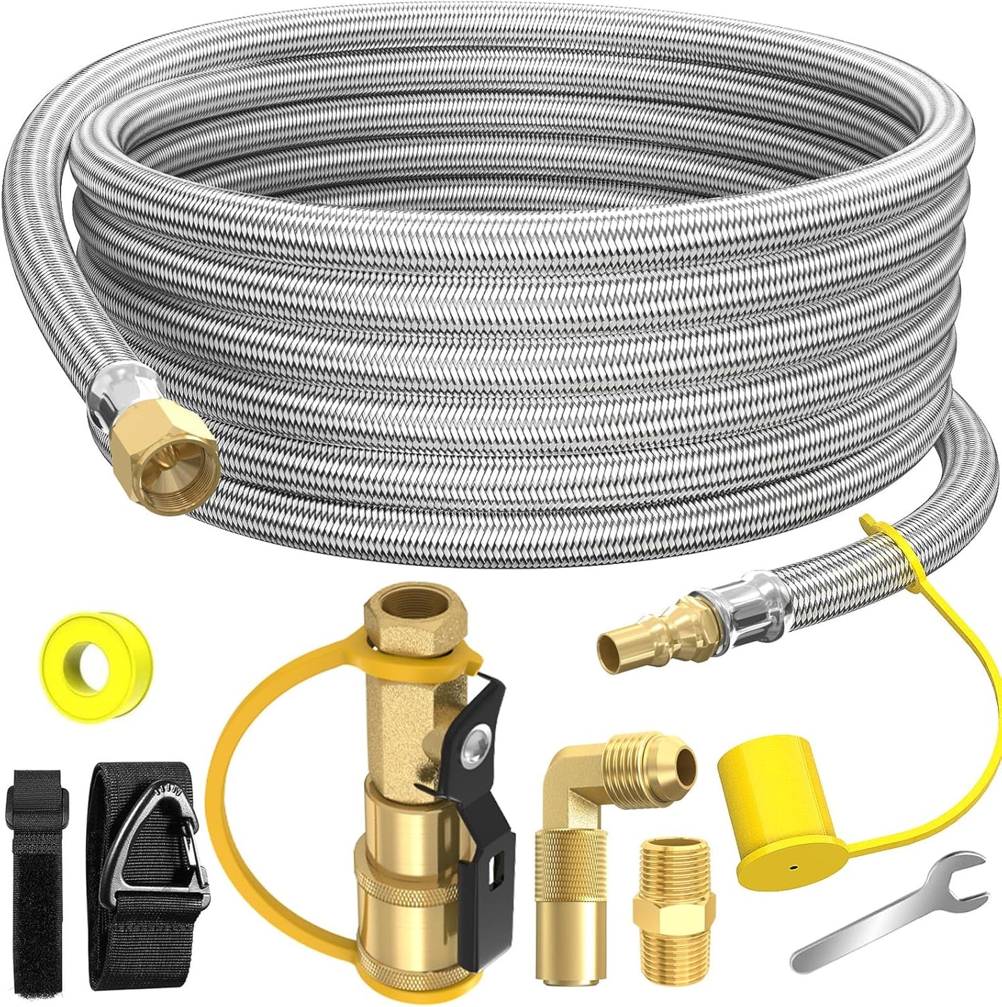18 FT Quick Connect Propane Hose for RV and Gas Grill Use