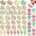 Chenille Iron On Patches 136 Pc Set - Cute Pastel Letters & Icons