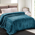 King Size Teal Flannel Fleece Bed Blanket - Breathable All-Season