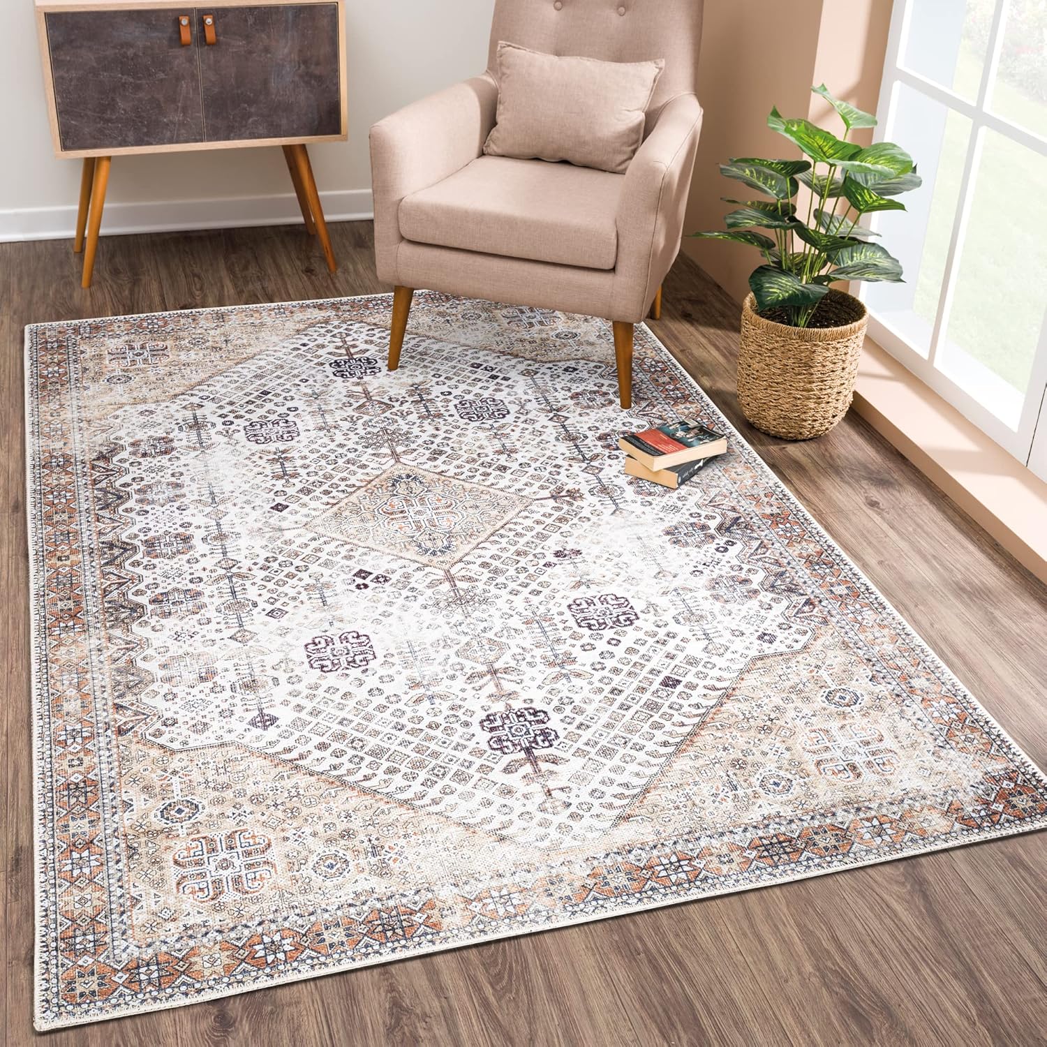 Bloom Rugs Washable Non-Slip 8ft x 10ft Area Rug for Home