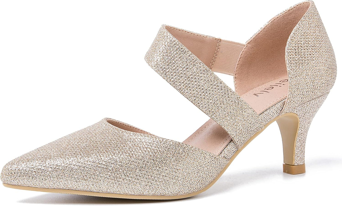 Women's Closed Pointed Toe Heels D'Orsay Kitten Heel Pumps