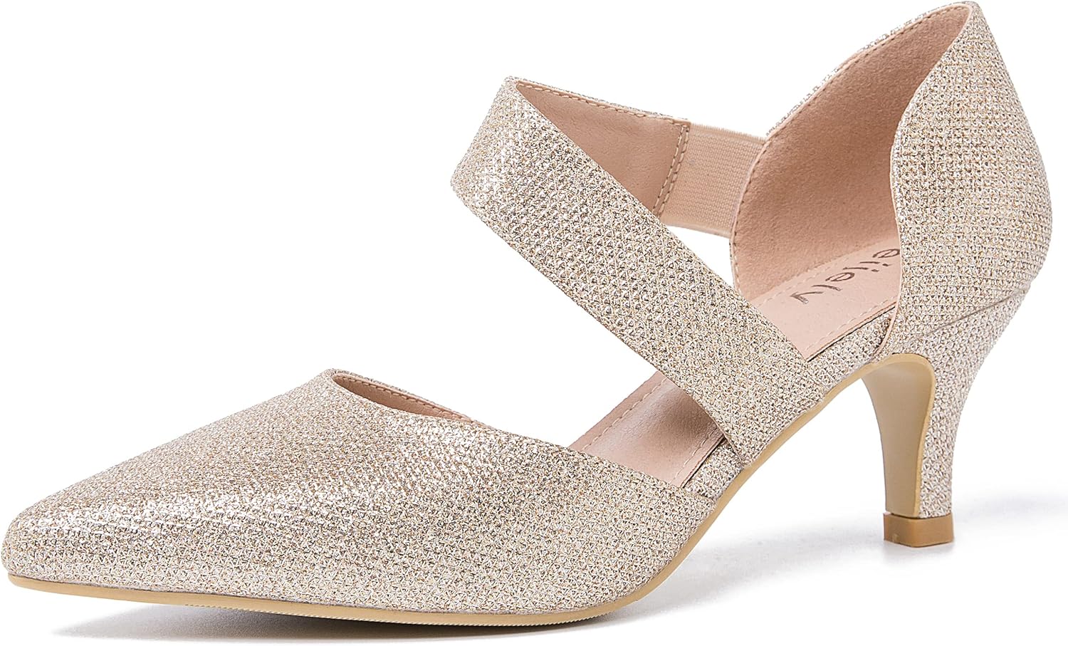 Women's Closed Pointed Toe Heels D'Orsay Kitten Heel Pumps