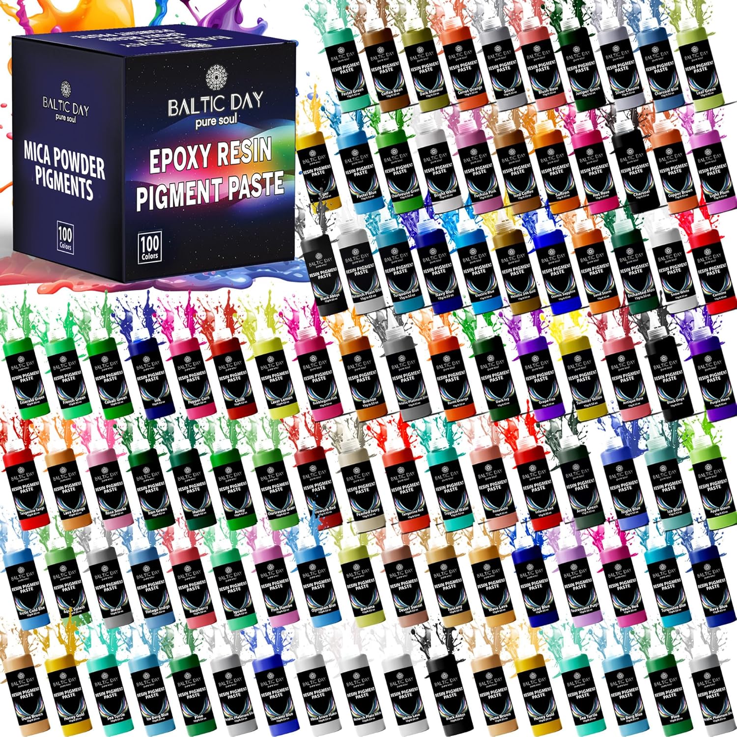 100 Color Pigment Paste for Epoxy Resin - Vibrant & UV-Resistant