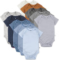 Honestbaby 10-Pack Short Sleeve Bodysuits 100% Organic (Style FPBC)