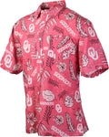 Wes and Willy Mens College Sports Fan Hawaiian Vintage Floral Shirt Up