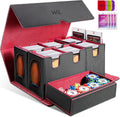 HHZ Commander Deck Box for MTG 7-in-1 Modular Storage - Red