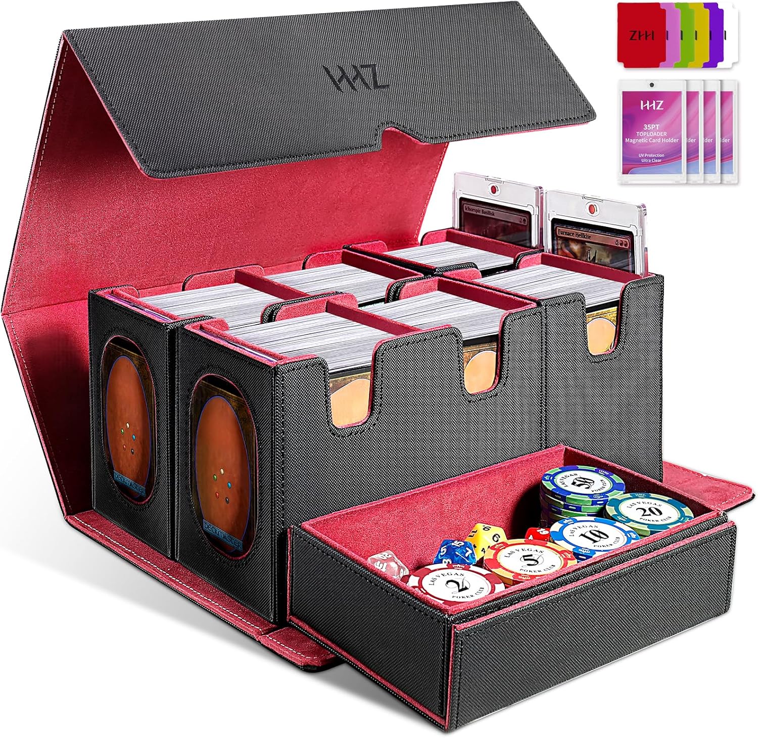 HHZ Commander Deck Box for MTG: Ultimate 7-in-1 Storage Solution