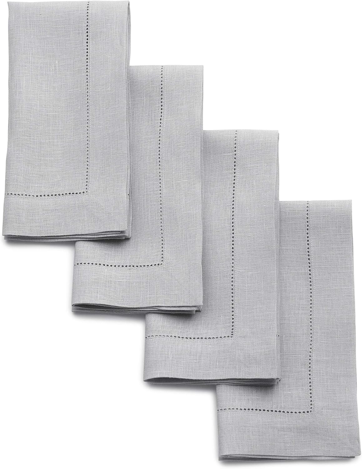 Classic Hemstitch Linen Napkins Set of 4 for Elegant Dining