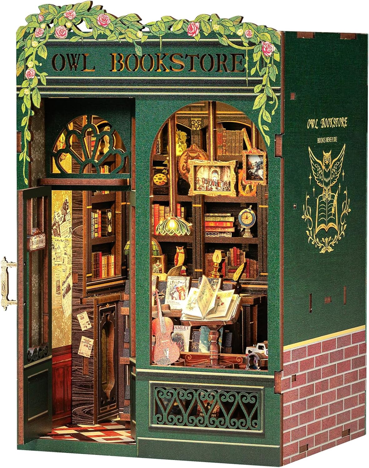 DIY Miniature Owl Bookstore Book Nook Kit for Creative Minds